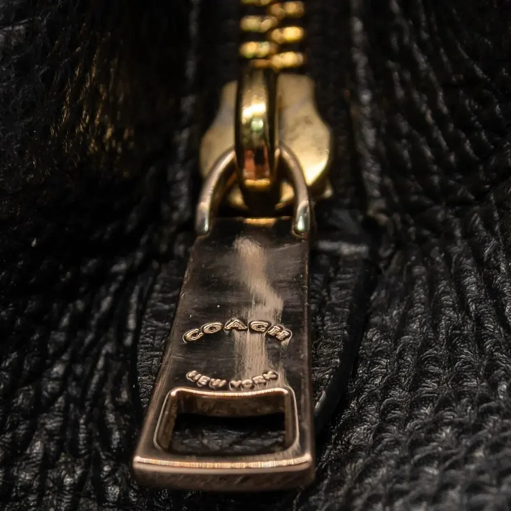 Large Black Leather Satchel Bag COACH Madison Phoebe Shoulder Bag Handbag #35723 - Picture 5 of 10